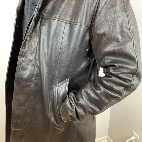 GENUINE LEATHER BROWN JACKET OLD EL PASO XL - Picture 3 of 10